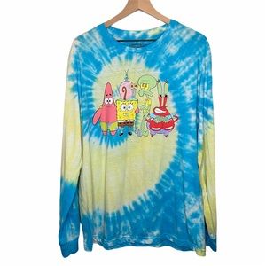 Spongebob Squarepants Spiral Tie-Dye Long Sleeve